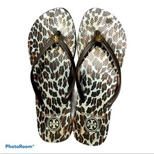 🤎🐯Leopard print Tory Burch Flip Flops🤎🐯